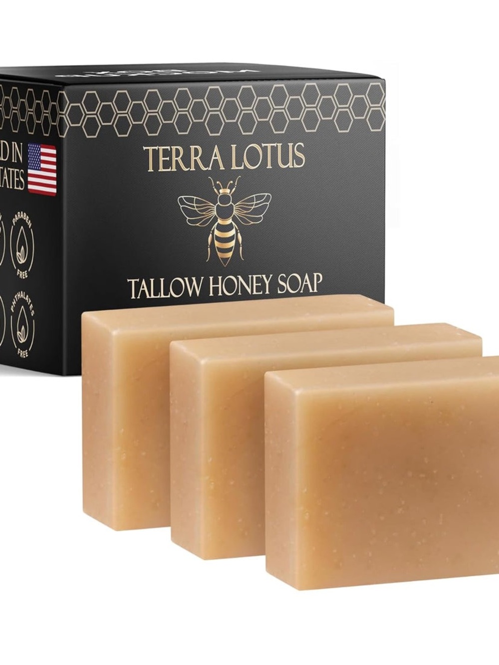 Tallow Honey Soap - Beige Nourishing Bar (3-Pack)